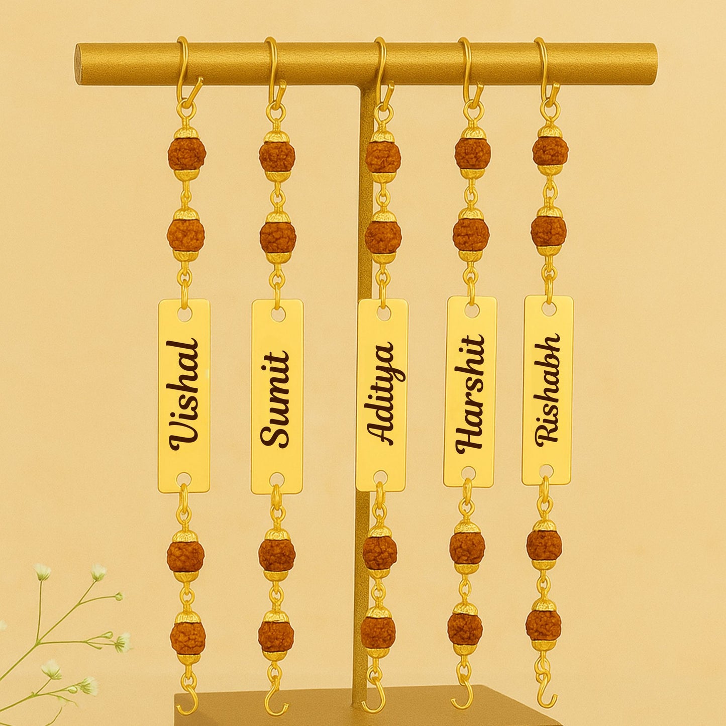 Rudraksh Rakhi with Your Bhai’s Naam – Sacred & Special (Pack of 2)