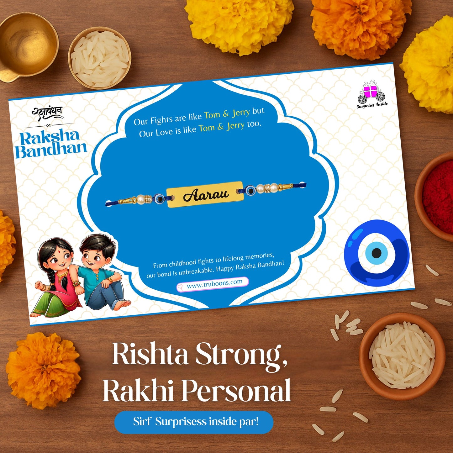 Customized Evil Eye Rakhi (Pack of 2)