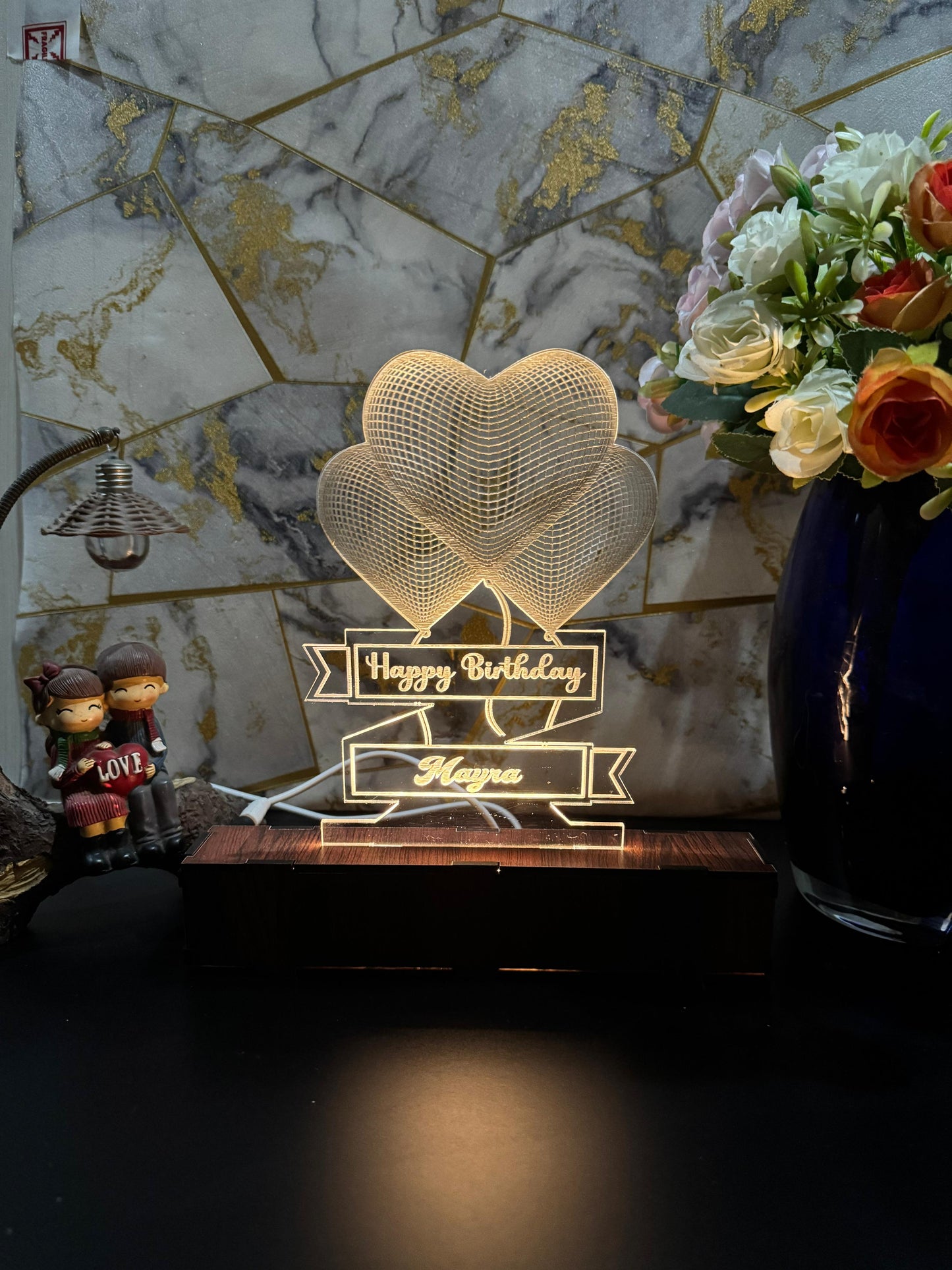 Heart Personalized Acrylic Lamp