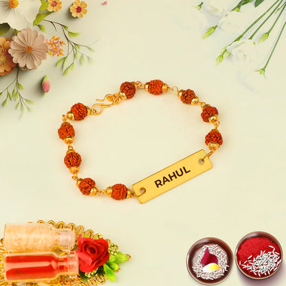 Personalized Rudraksha Bracelet Rakhi