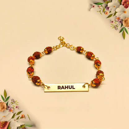 Personalized Rudraksha Bracelet Rakhi