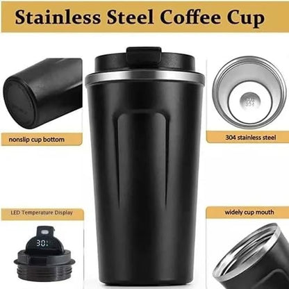 Customized Coffee Tumbler with Temperature Display || Keep Hot Or Cold || Stainless Steel || 380 ML