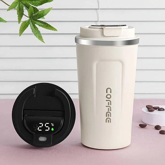 Customized Coffee Tumbler with Temperature Display || Keep Hot Or Cold || Stainless Steel || 380 ML