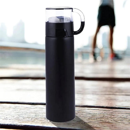 Customized Water Bottle with Name Vacuum Insulated Hot & Cold Thermosteel Bottle, Stainless Steel Reusable Flask, Double-Wall Thermos Water Bottles, Bliss Black 500ml