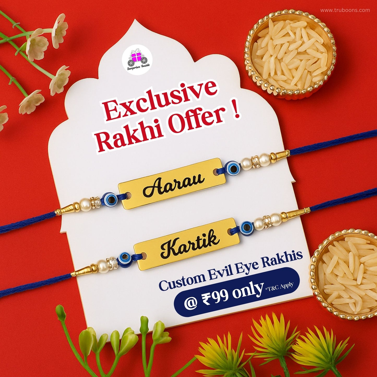 Customized Evil Eye Rakhi (Pack of 2)