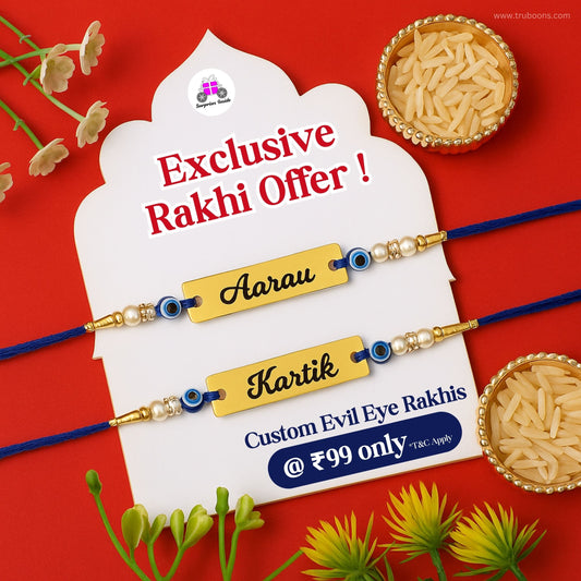 Customized Evil Eye Rakhi (Pack of 2)