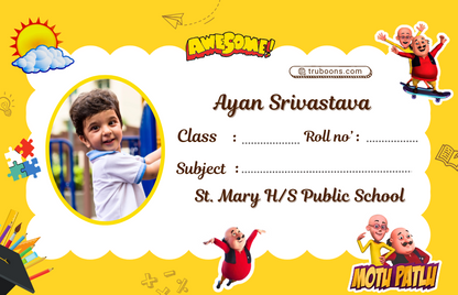 Customize Name Slips for Kids Notebooks and Books