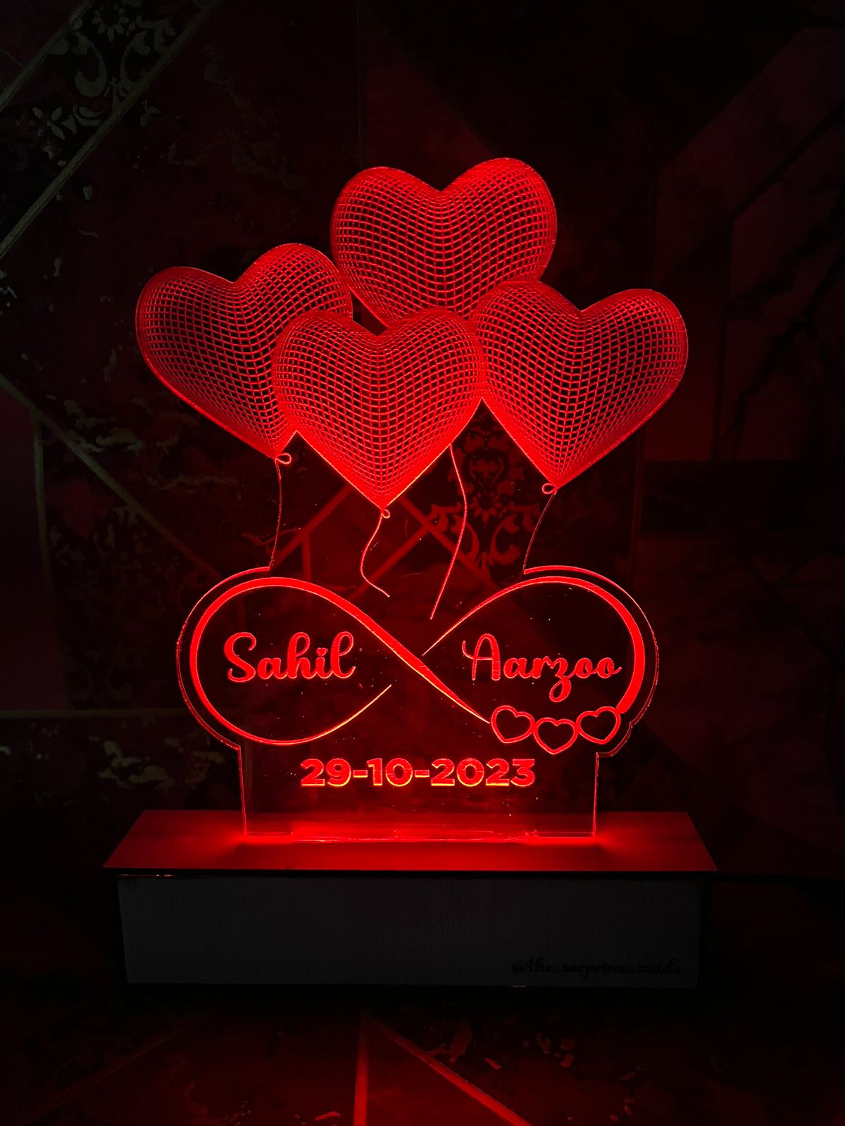 Heartphoto Personalized Couple Photo Acrylic Lamp