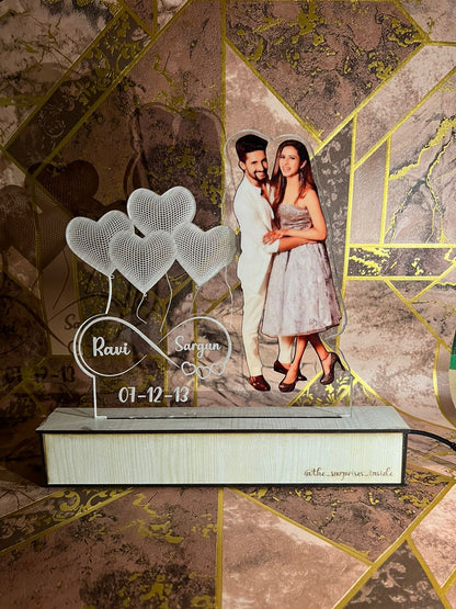 Personalized Couple Photo Acrylic Lamp for Gift