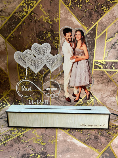 Personalized Couple Photo Acrylic Lamp for Gift