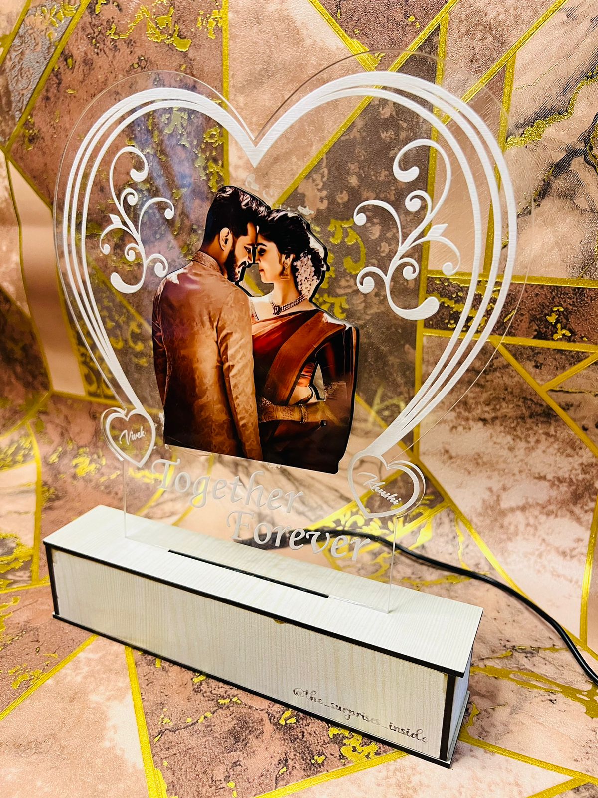 Heart photo Personalized Couple Photo Acrylic Lamp