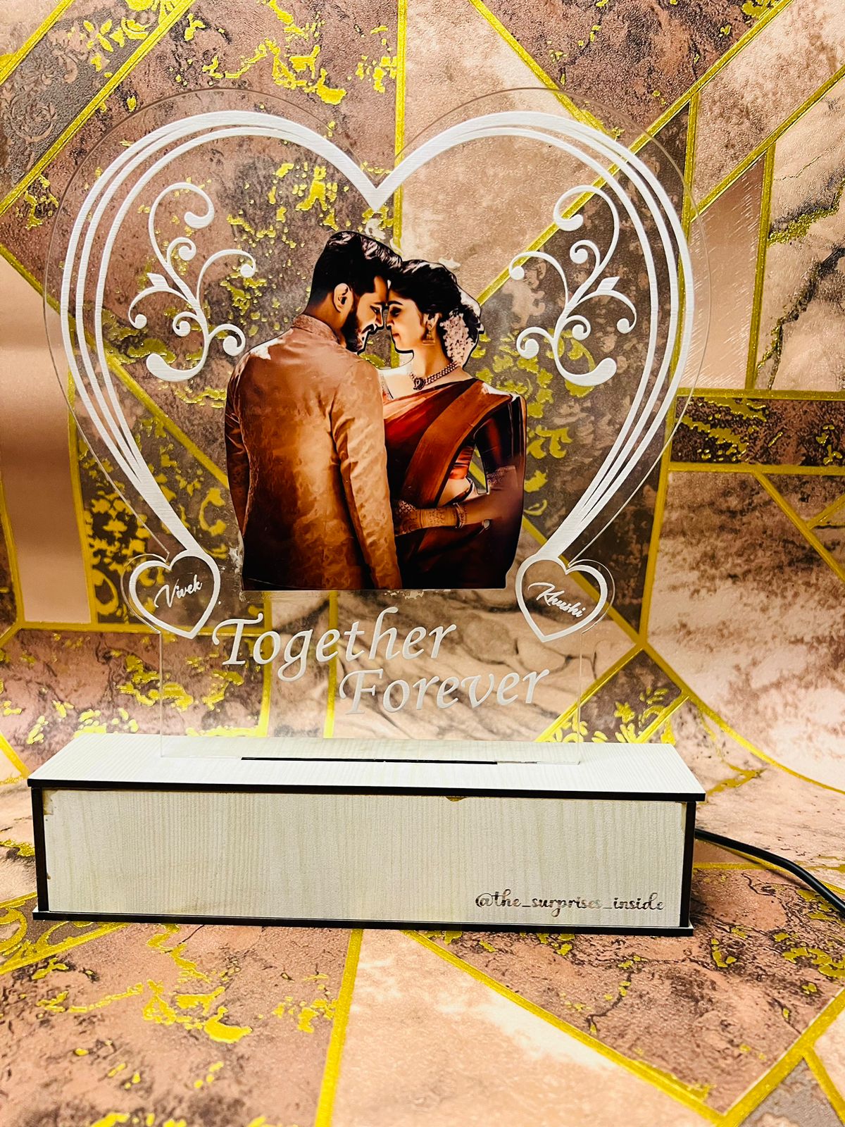 Heart photo Personalized Couple Photo Acrylic Lamp