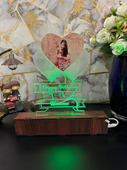 Photo Heart Personalized  Name Acrylic Lamp