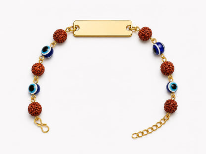 Evil Eye Rudraksh Rakhi with Your Bhai’s Naam – Sacred & Special (Pack of 2)