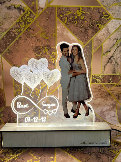 Personalized Couple Photo Acrylic Lamp for Gift