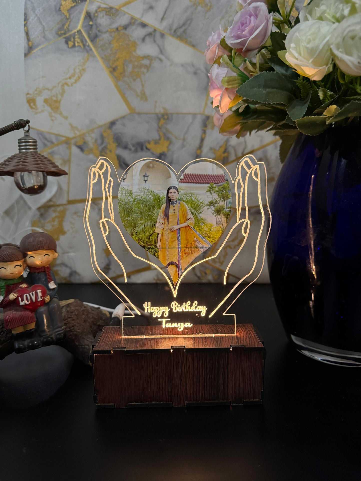 Hand Heart Photo Lamp