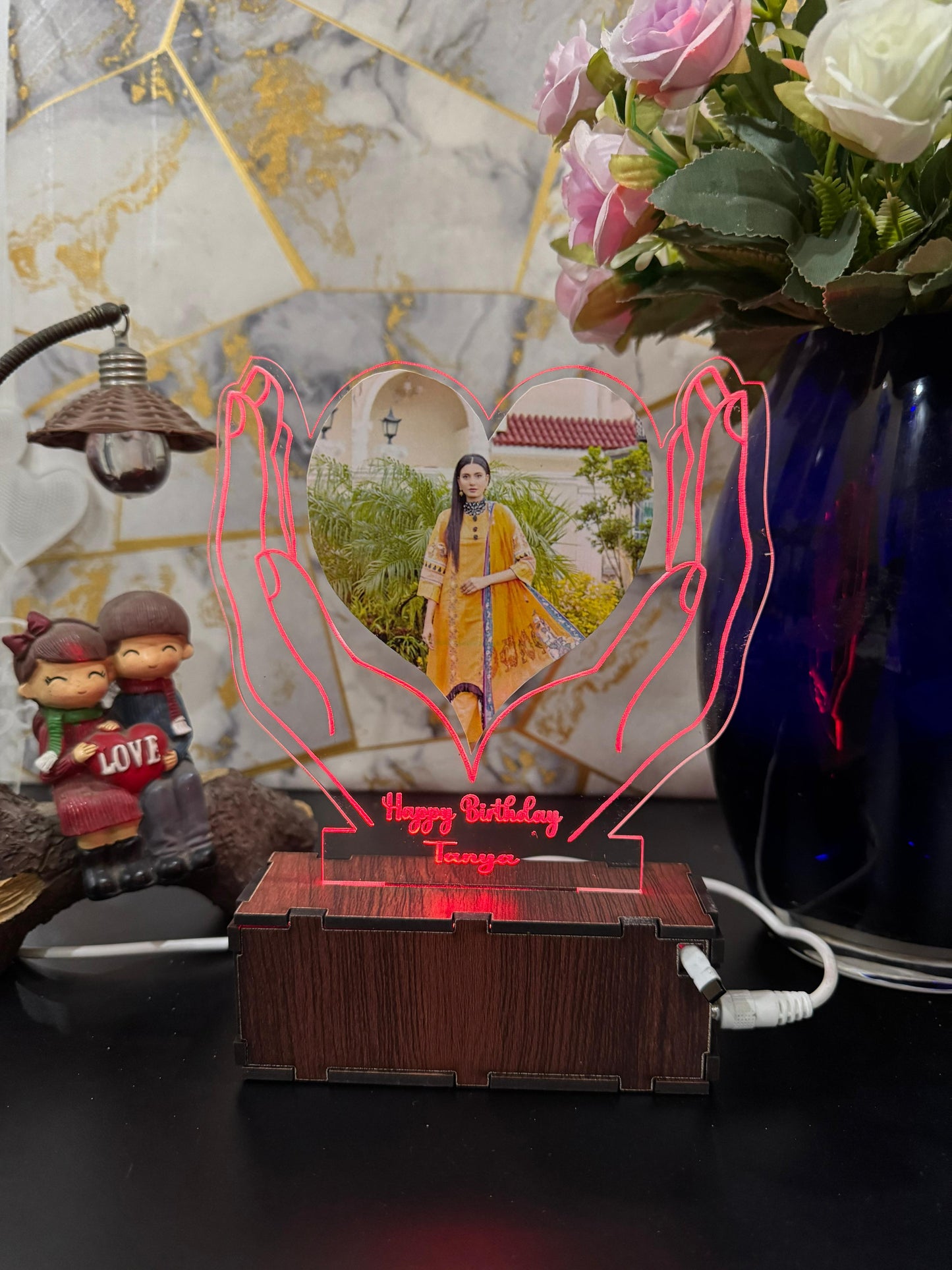 Hand Heart Photo Lamp