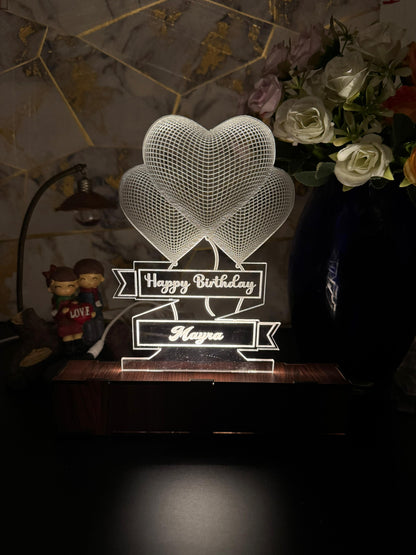Heart Personalized  Acrylic Lamp