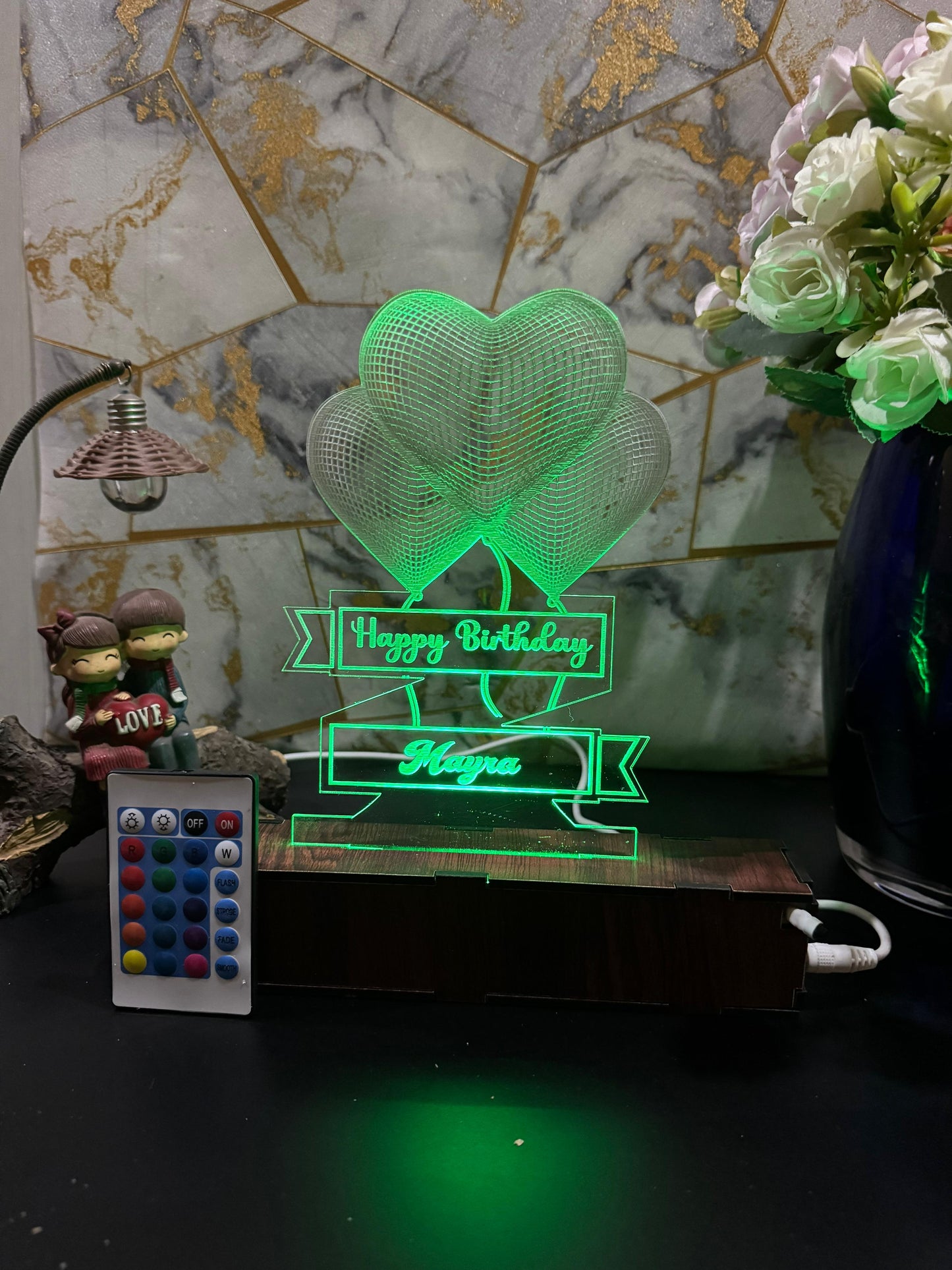 Heart Personalized  Acrylic Lamp