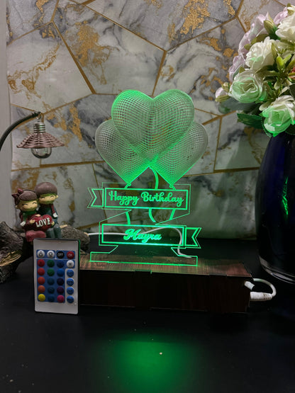 Heart Personalized  Acrylic Lamp