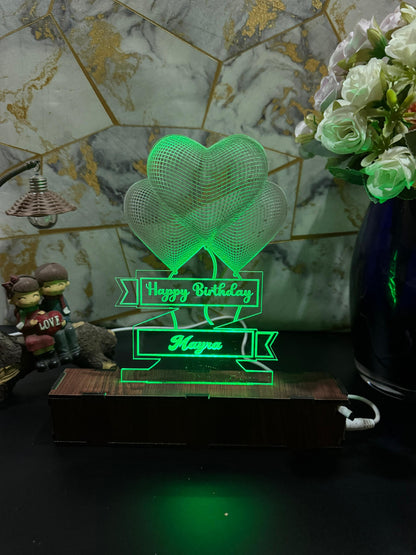 Heart Personalized  Acrylic Lamp