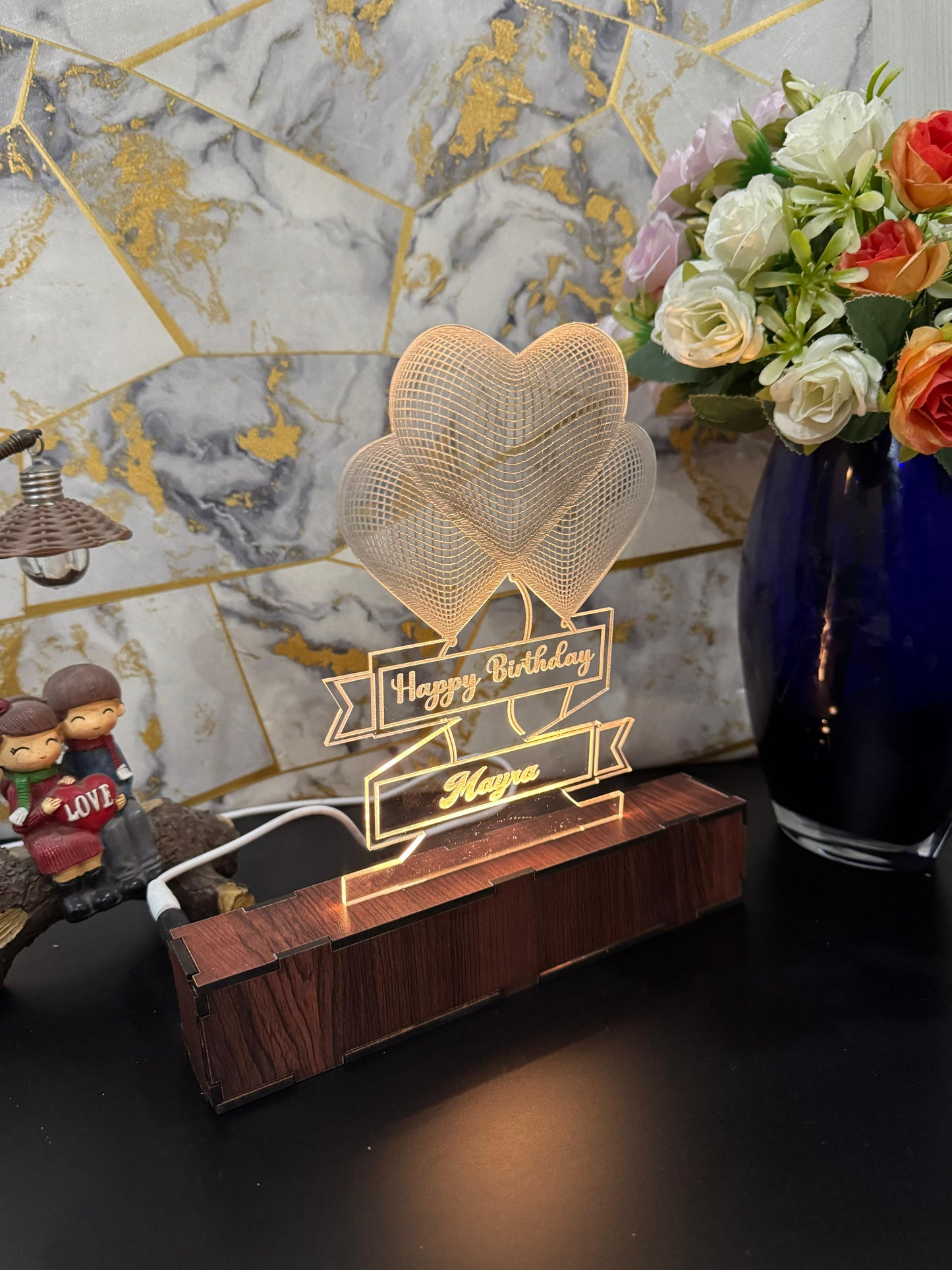 Heart Personalized  Acrylic Lamp