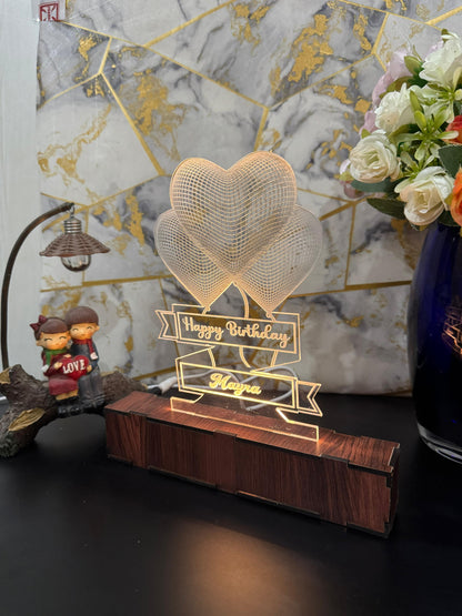 Heart Personalized  Acrylic Lamp