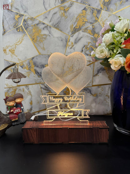 Heart Personalized  Acrylic Lamp