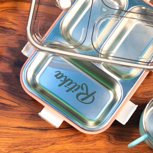 Customized Stainless Steel Lunch Box | 3 Compartments